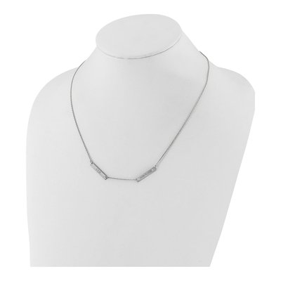 10K White Gold 1/20 ct tw Diamond 2-Station Necklace – view 3