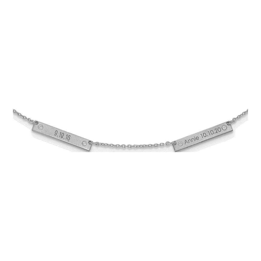 10K White Gold 1/20 ct tw Diamond 2-Station Necklace