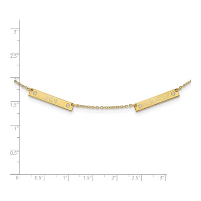 10K Yellow Gold 1/20 ct tw Diamond 2-Station Necklace – view 2