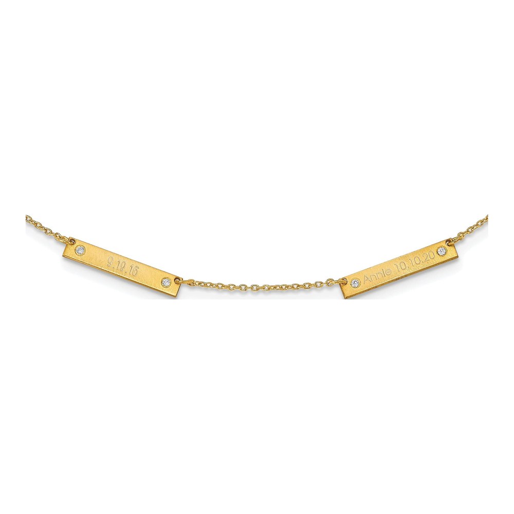 10K Yellow Gold 1/20 ct tw Diamond 2-Station Necklace
