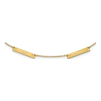 10K Yellow Gold 1/20 ct tw Diamond 2-Station Necklace