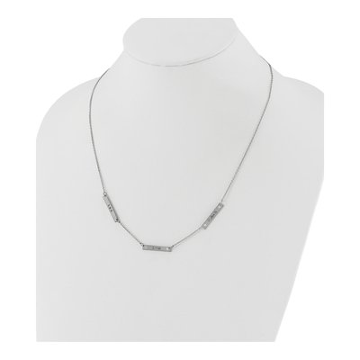 10K White Gold 0.09 ct tw Diamond 3-Station Necklace – view 3