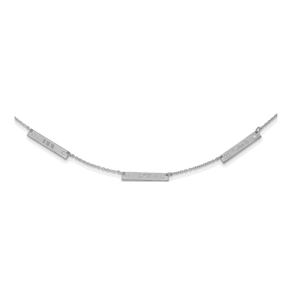 10K White Gold 0.09 ct tw Diamond 3-Station Necklace