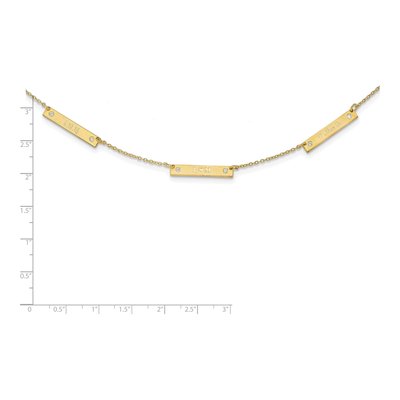 10K Yellow Gold 0.09 ct tw Diamond 3-Station Necklace – view 2