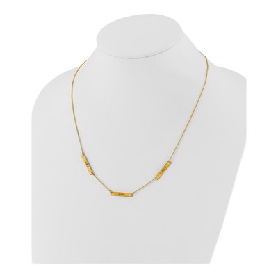 10K Yellow Gold 0.09 ct tw Diamond 3-Station Necklace – view 3