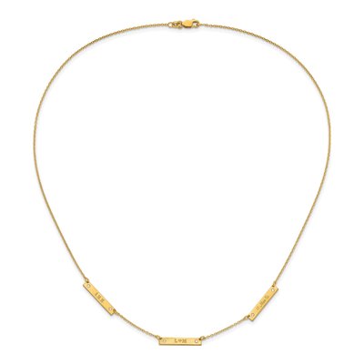 10K Yellow Gold 0.09 ct tw Diamond 3-Station Necklace – view 4