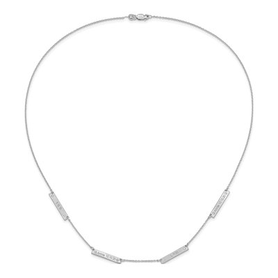 10K White Gold 1/8 ct tw Diamond 4-Station Necklace – view 4