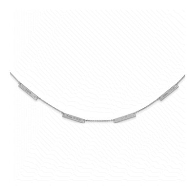 10K White Gold 1/8 ct tw Diamond 4-Station Necklace