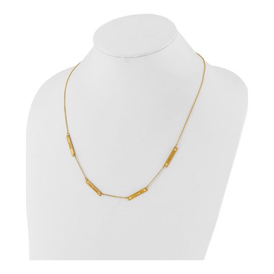 10K Yellow Gold 1/8 ct tw Diamond 4-Station Necklace – view 3