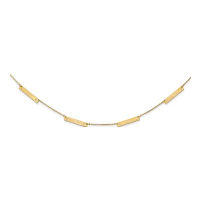 10K Yellow Gold 1/8 ct tw Diamond 4-Station Necklace