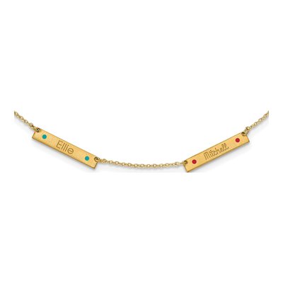 10K Yellow Gold 2-Station Personalized Necklace