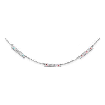 10K White Gold 3-Station Necklace