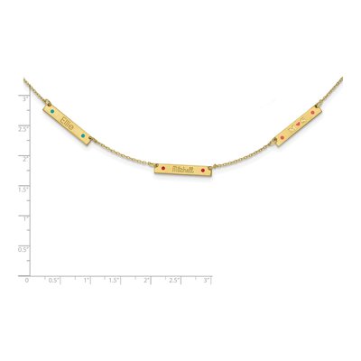10K Yellow Gold 3-Station Epoxy Dots Necklace – view 2