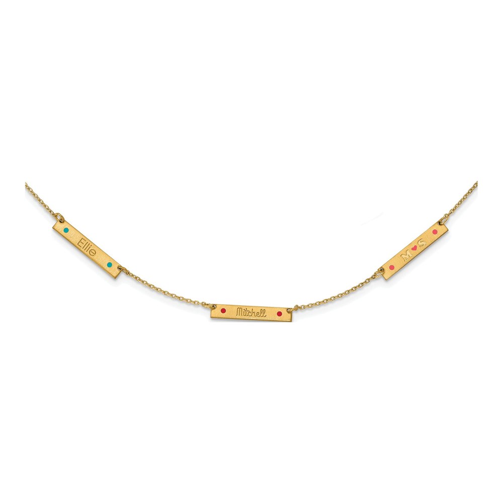 10K Yellow Gold 3-Station Epoxy Dots Necklace