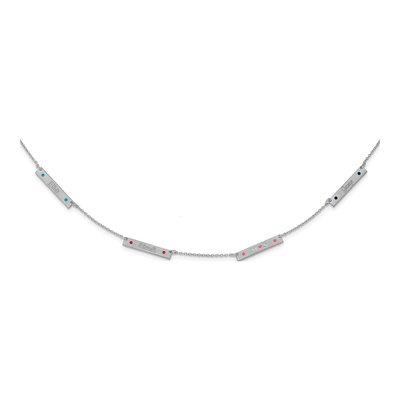 10K White Gold 4-Station Necklace