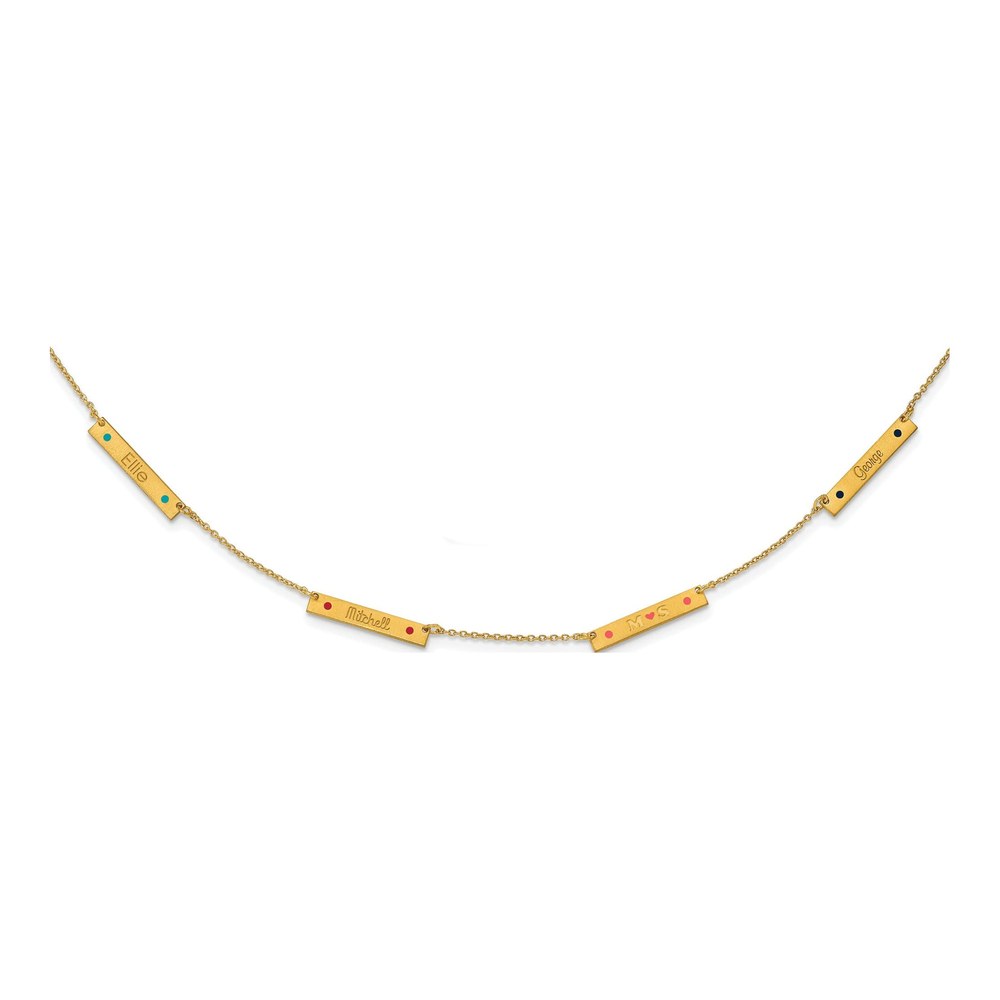 10K Yellow Gold 4-Station Epoxy Dots Necklace