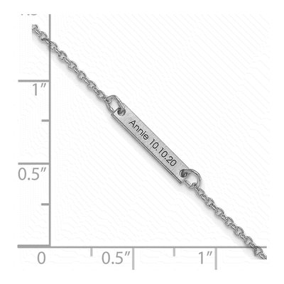 10K White Gold Personalized Bar Bracelet – view 3