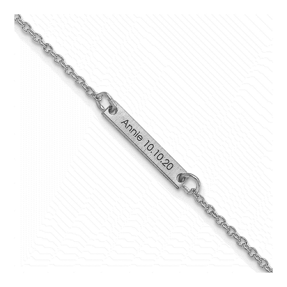10K White Gold Personalized Bar Bracelet