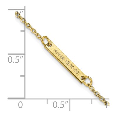 10K Yellow Gold Personalized Bar Station Bracelet – view 3