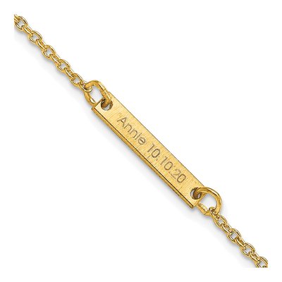 10K Yellow Gold Personalized Bar Station Bracelet