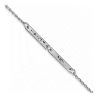 10K White Gold Personalized 2-Station Bracelet