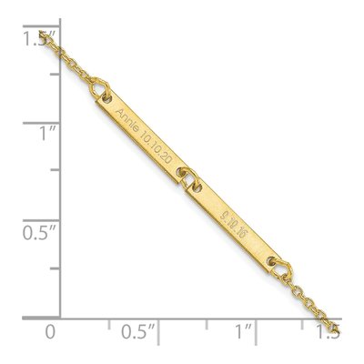 10K Yellow Gold Personalized 2-Station Bracelet – view 3
