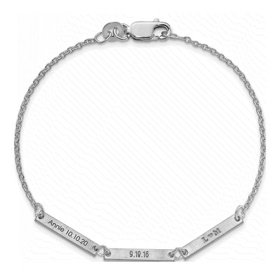 10K White Gold Personalized 3-Station Bracelet – view 3