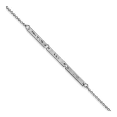 10K White Gold Personalized 3-Station Bracelet