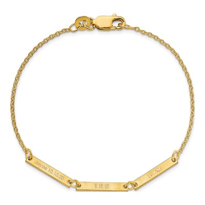 10K Yellow Gold Personalized 3-Station Bracelet – view 3