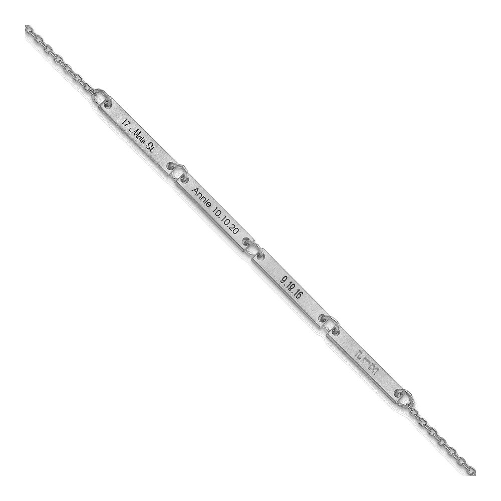 10K White Gold Personalized 4-Station Bracelet