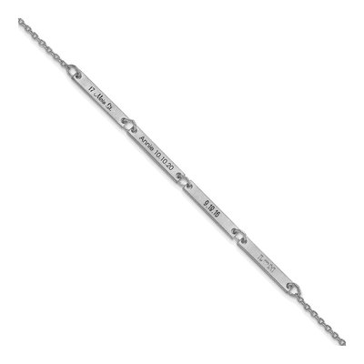 10K White Gold Personalized 4-Station Bracelet