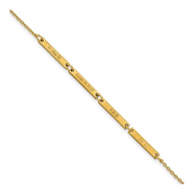 10K Yellow Gold Personalized 4-Station Bracelet