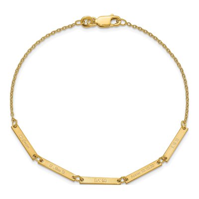 10K Yellow Gold Personalized 4-Station Bracelet – view 4