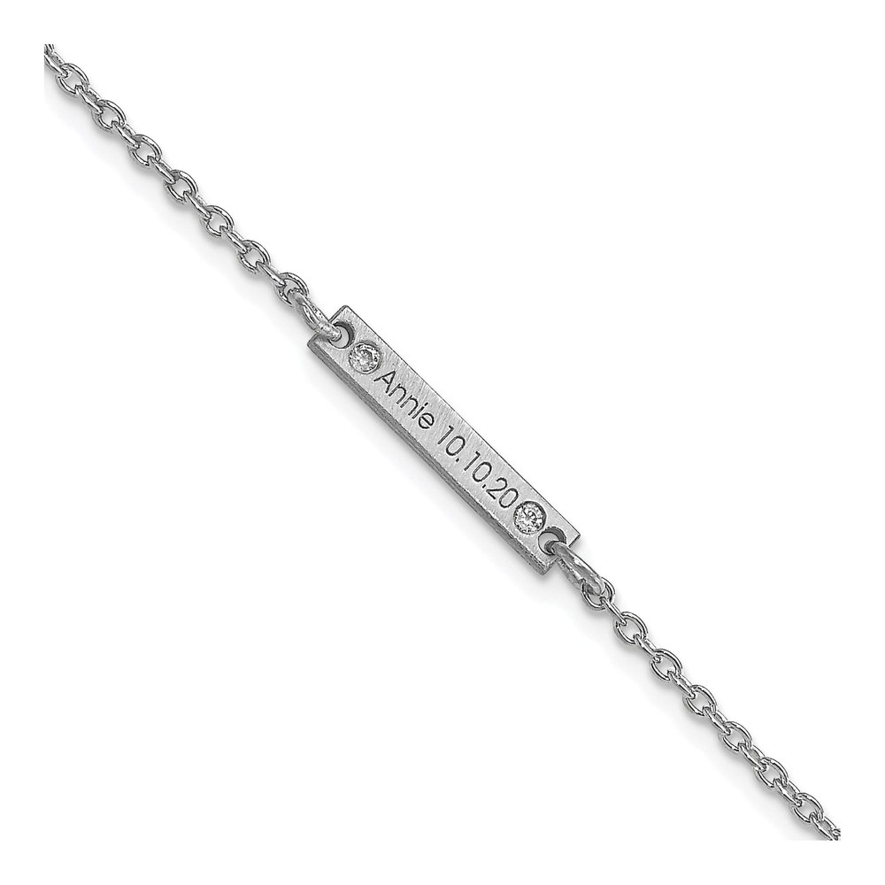 10K White Gold Diamond Station Bracelet