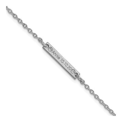 10K White Gold Diamond Station Bracelet