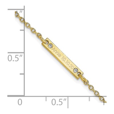10K Yellow Gold Diamond Station Bracelet – view 3