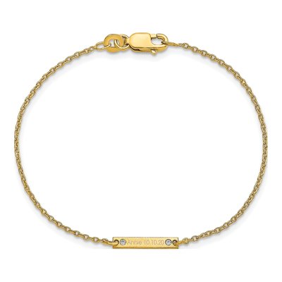 10K Yellow Gold Diamond Station Bracelet – view 4