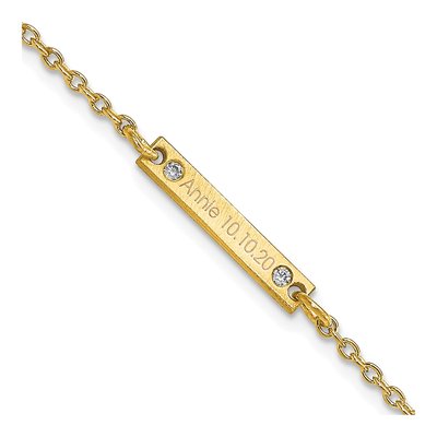 10K Yellow Gold Diamond Station Bracelet