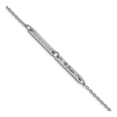 10K White Gold 1/20 ct tw Diamond Station Bracelet