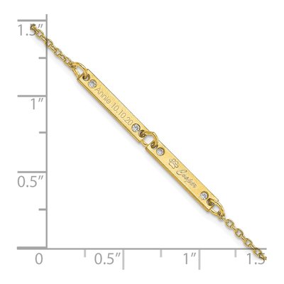 10K Yellow Gold 1/20 ct tw Diamond 2-Station Bracelet – view 3