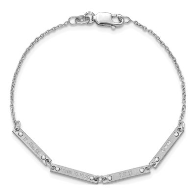 10K White Gold 1/8 ct tw Diamond 4-Station Bracelet – view 4