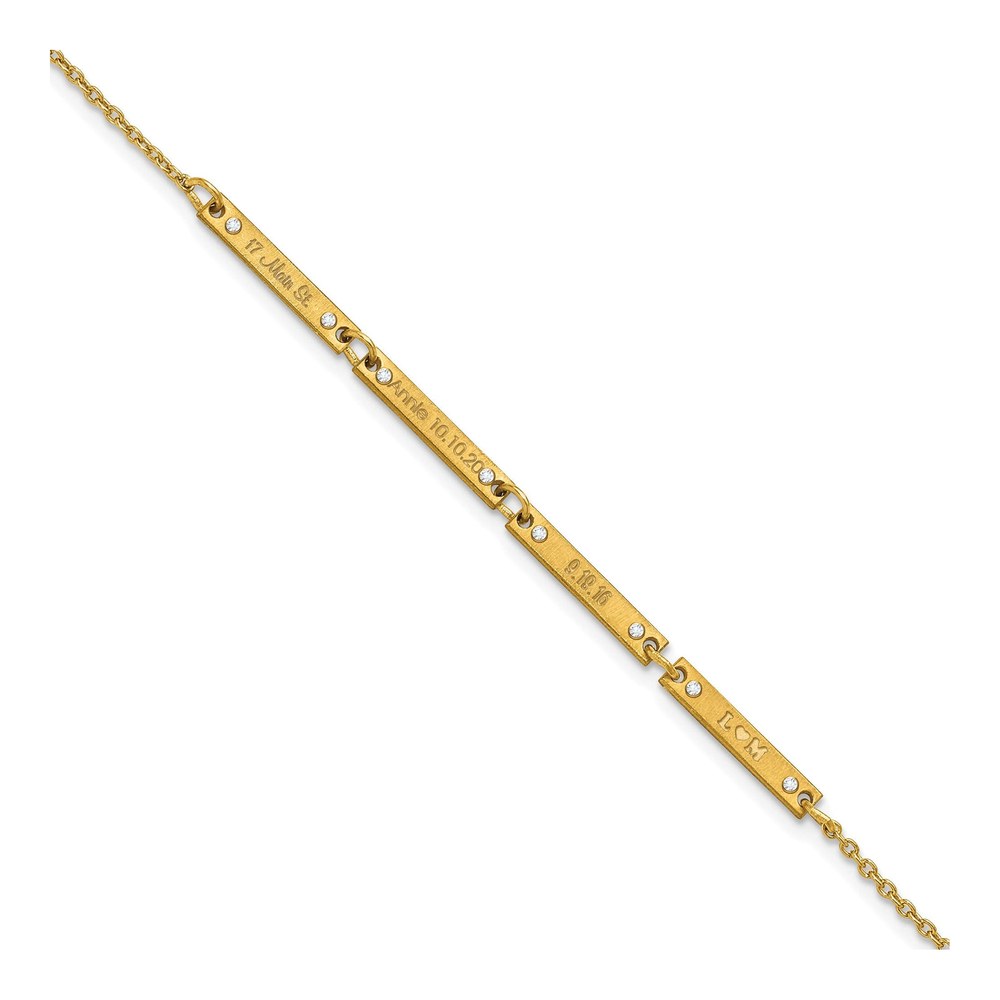10K Yellow Gold 1/8 ct tw Diamond 4-Station Bracelet