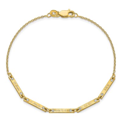 10K Yellow Gold 1/7 ct tw Diamond 5-Station Bracelet – view 4