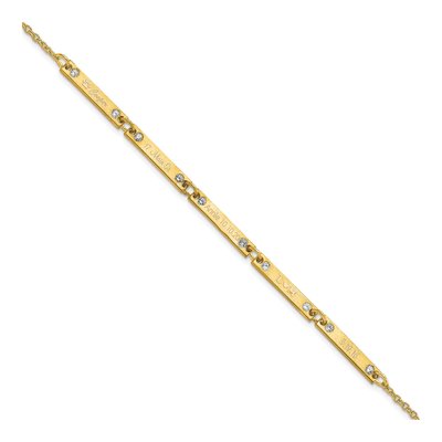 10K Yellow Gold 1/7 ct tw Diamond 5-Station Bracelet
