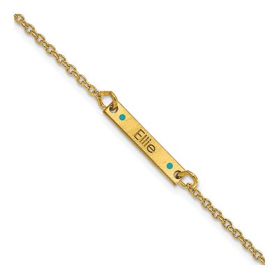 10K Yellow Gold Personalized Station Bracelet