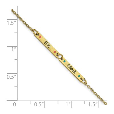 10K Yellow Gold Personalized Bar Bracelet – view 3