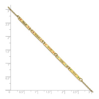 10K Yellow Gold Personalized 5-Station Bracelet – view 3