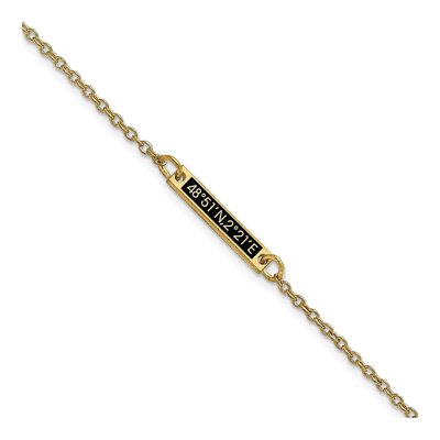 10K Yellow Gold Personalized Bar Bracelet