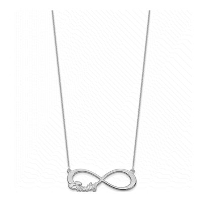 10K White Gold Personalized Name Infinity Necklace – view 2