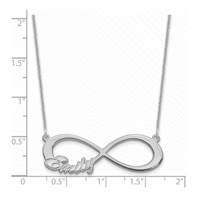 10K White Gold Personalized Name Infinity Necklace – view 3